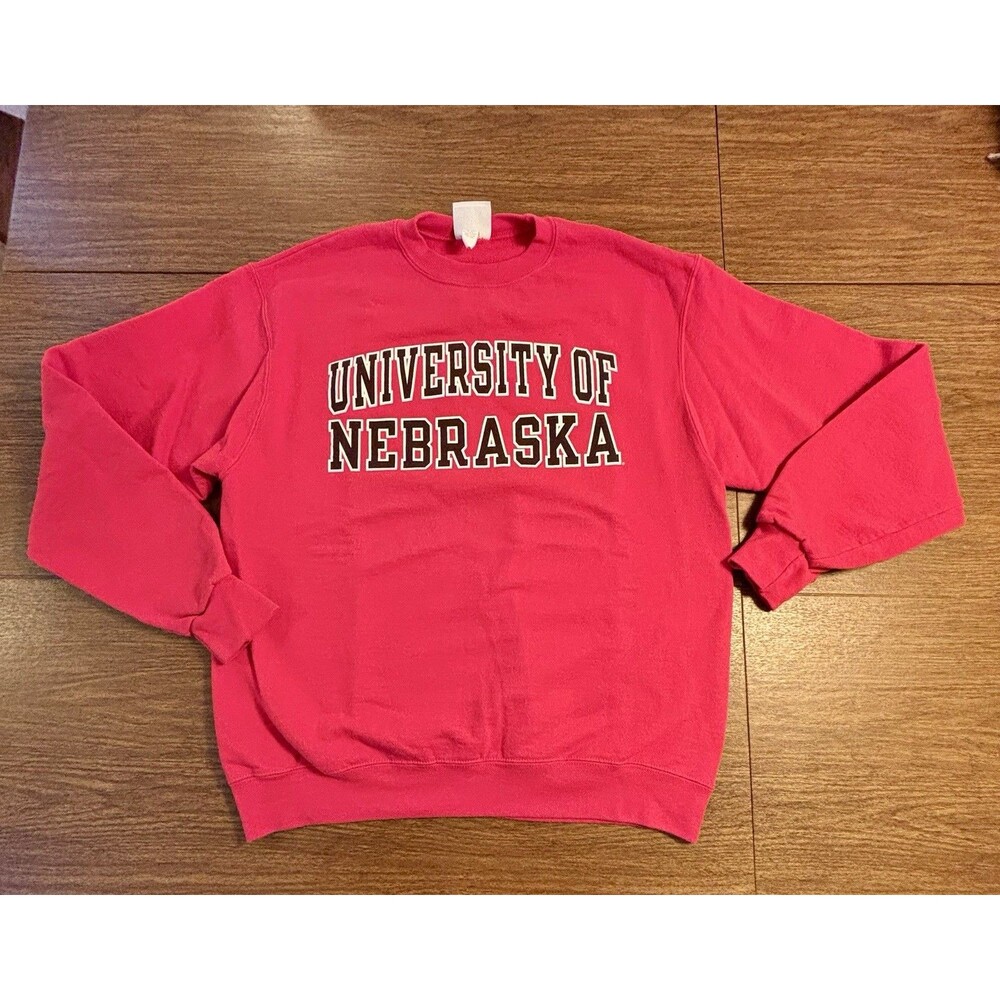 Men’s University of Nebraska Collegiate Red Pullover Sweatshirt Large EUC
